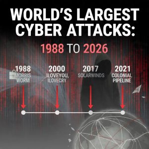 World's Largest Cyber Attacks timeline 1988 to 2026