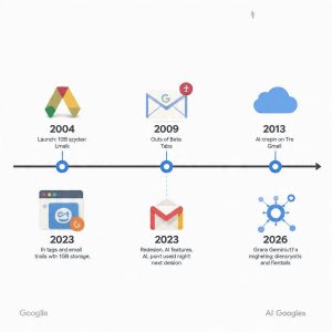 History of Gmail 2004 to 2026 timeline