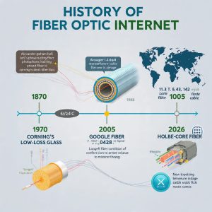 History of Fiber Optic Internet 1880 to 2026